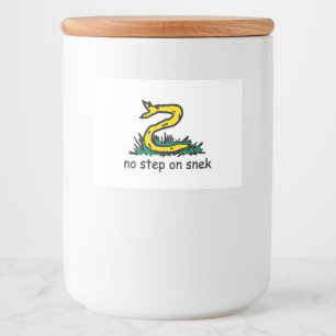 Keine Stufe auf Snek-Meme Gadsden-Parodie SnekRigh Lebensmitteletikett