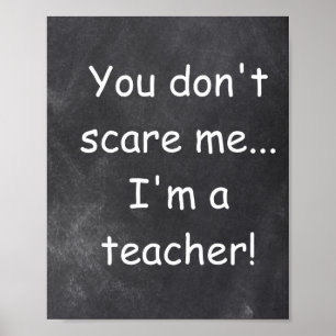 Keine Teacher Chalkboard-Klassendekoration Poster