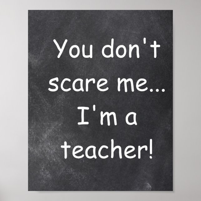 Keine Teacher Chalkboard-Klassendekoration Poster (Vorne)