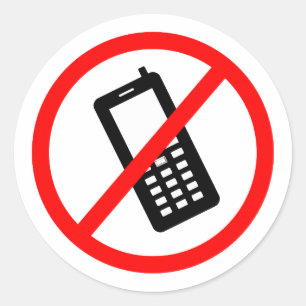 Keine Telefone erlaubten, stellen Ihr Mobiltelefon Runder Aufkleber