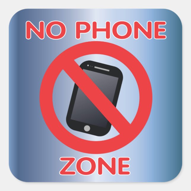 Keine Telefonzone Quadratischer Aufkleber (Vorderseite)