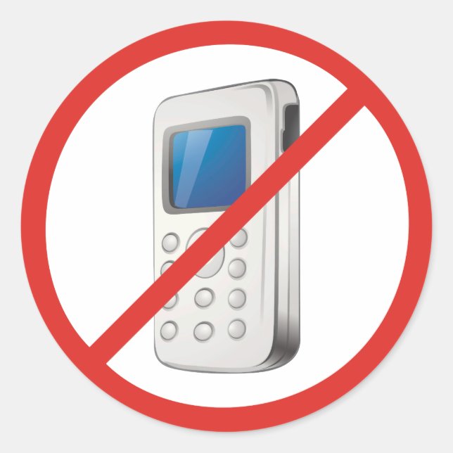 Keine Telefonzone Runder Aufkleber (Vorderseite)