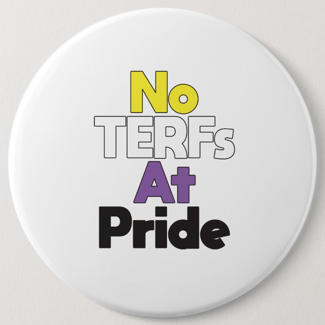 Keine TERFs beim Pride Button (Vorderseite)