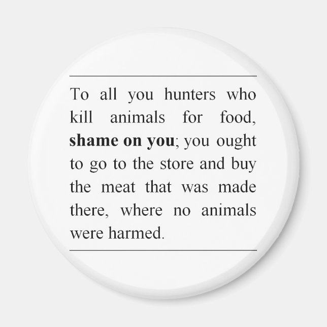 Keine Tiere an der Fleischtheke im Supermarkt verl Magnet (Vorne)