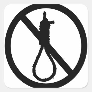 Keine Todesstrafe Schild Quadratischer Aufkleber