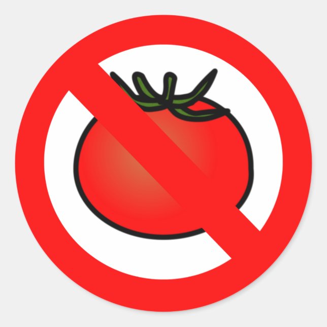 Keine Tomaten Runder Aufkleber (Vorderseite)
