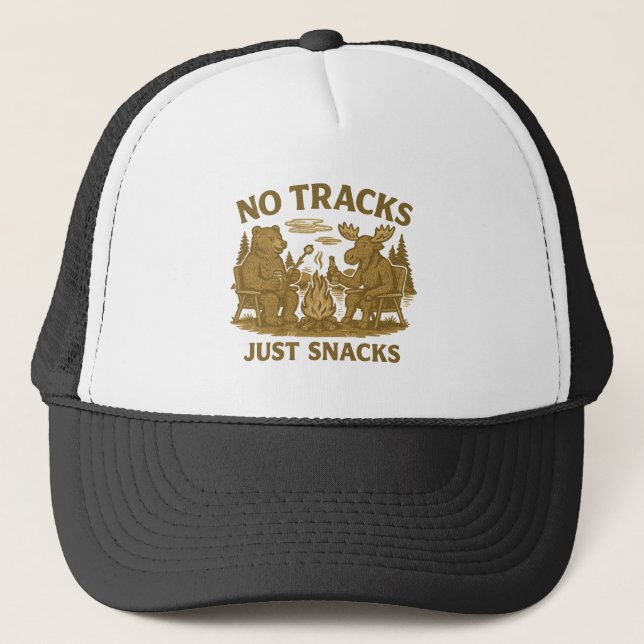 Keine Tracks nur Snacks | Funny Bear & Moose Truckerkappe (Vorderseite)