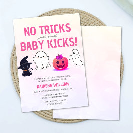 Keine Tricks nur Baby Kicks Halloween Kinderdusche Einladung