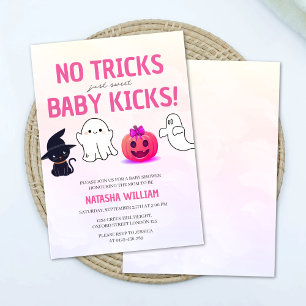 Keine Tricks nur Baby Kicks Halloween Kinderdusche Einladung