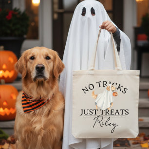 Keine Tricks nur Leckerei Funny Pun Ghost Hund Hal Tragetasche