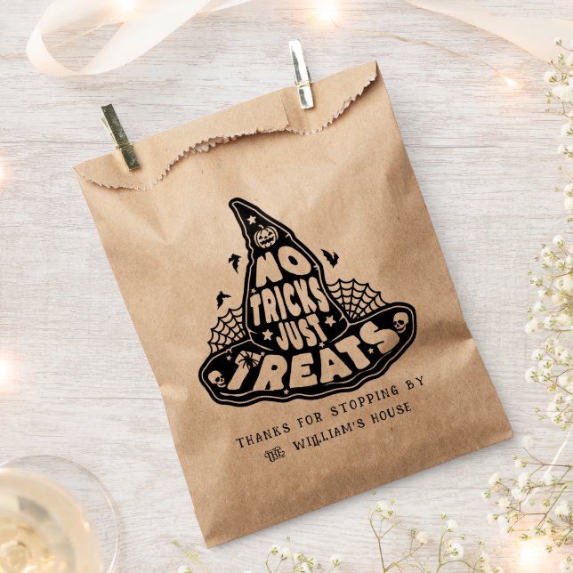 Keine Tricks nur Leckereien Halloween Kraft Geschenktütchen (Ausgeschnitten)