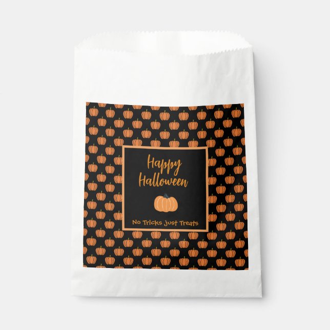 Keine Tricks nur Leckereien Halloween-Kürbis Geschenktütchen (Vorderseite)