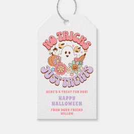 Keine Tricks nur Leckereien Halloween Retro Groovy Geschenkanhänger