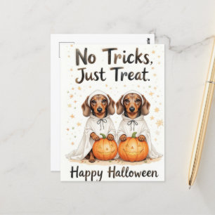 Keine Tricks nur Leckereien Halloween Sweet Pup Du Postkarte