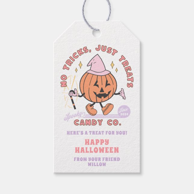 Keine Tricks nur Leckereien Spooky Candy Co Hallow Geschenkanhänger (Vorderseite)
