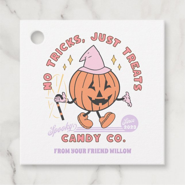 Keine Tricks nur Leckereien Spooky Candy Co Hallow Geschenkanhänger (Vorderseite)