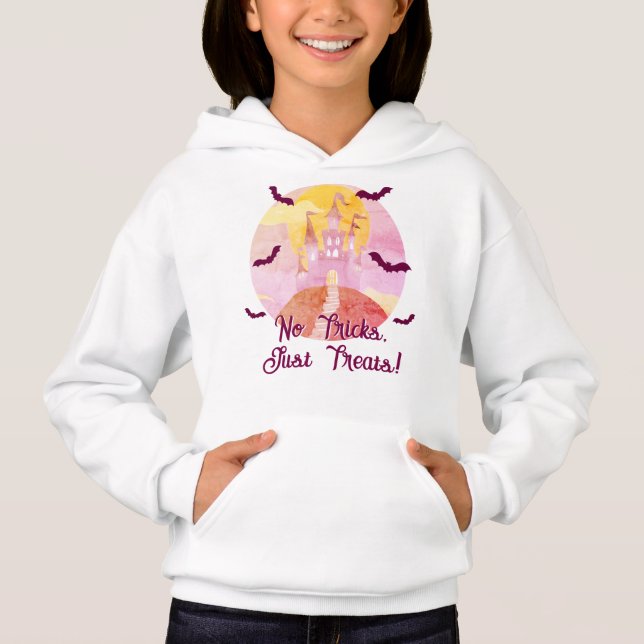 Keine Tricks nur Leckereien Spooky Castle Hallowee Hoodie (Vorderseite)