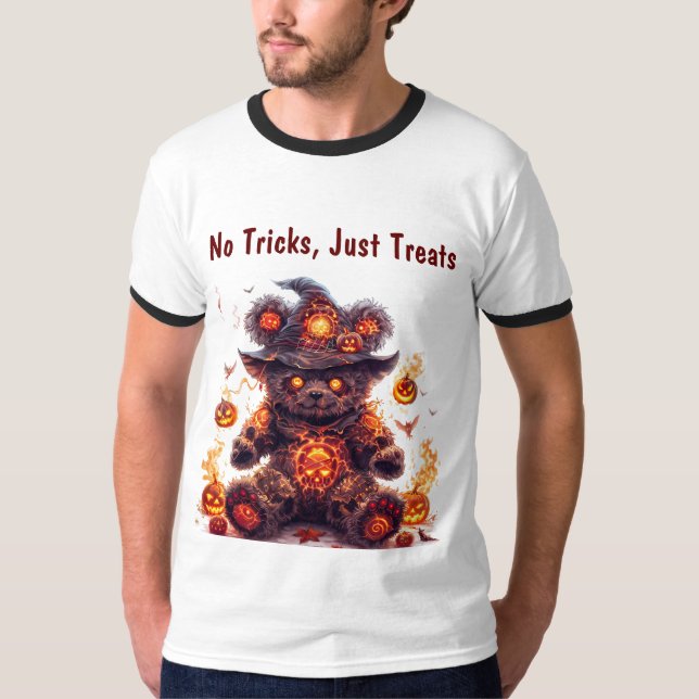 Keine Tricks, nur Leckereien. Teddy-Bär. Halloween T-Shirt (Vorderseite)