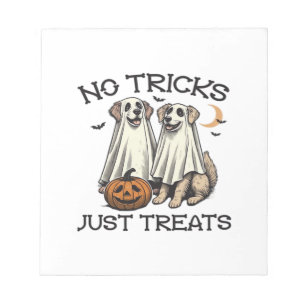 Keine Tricks, nur Leckerlis-Hunde-Halloween-Shirt Notizblock