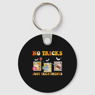 Keine Tricks, nur S lustiger Halloween-Geist Pfleg Schlüsselanhänger