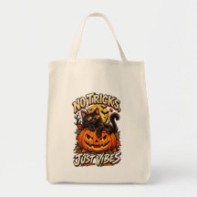 Keine Tricks, nur Vibes Halloween Schwarze Katze K