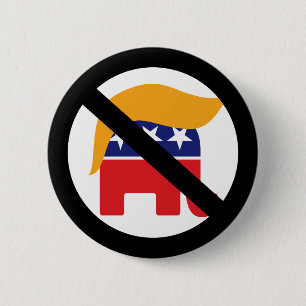 Keine Trump Anti GOP Republikanische Elefantenhaar Button