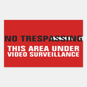 Keine übertretenden Videoüberwachungsaufkleber Rechteckiger Aufkleber