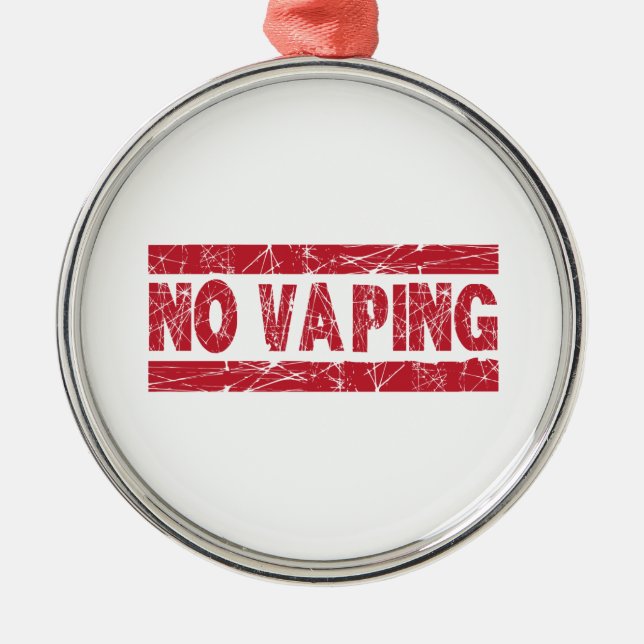 Keine Vaping Red Ink Briefmarke Ornament Aus Metall (Vorne)