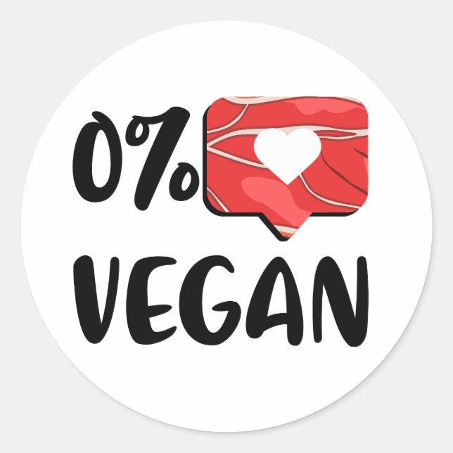 Keine Vegan Runder Aufkleber (Vorderseite)
