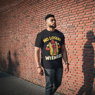 Keine Verlierer nur Dackeln Funny Hotdog Puff Tri-Blend Shirt