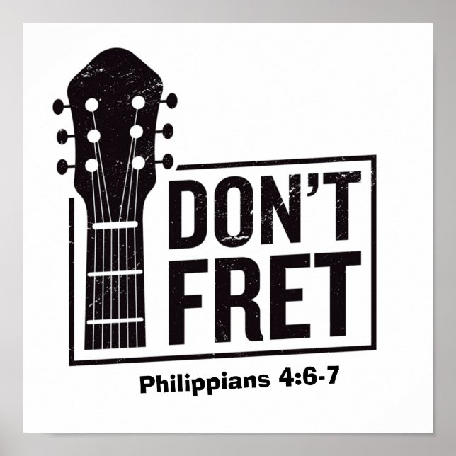 Keine verrückte Gitarre (Philippinen 4:6-7) Poster (Vorne)