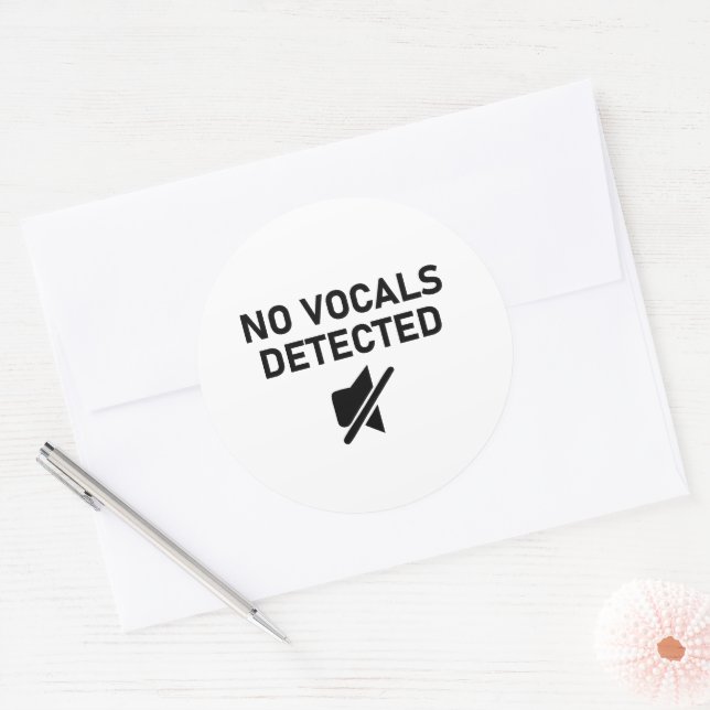 Keine Vocals erkannt Minimales Audio-Design Runder Aufkleber (Umschlag)