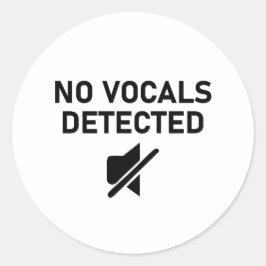 Keine Vocals erkannt Minimales Audio-Design Runder Aufkleber