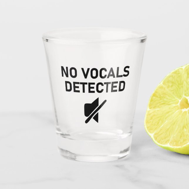 Keine Vocals erkannt Minimales Audio-Design Schnapsglas (Vorderseite)