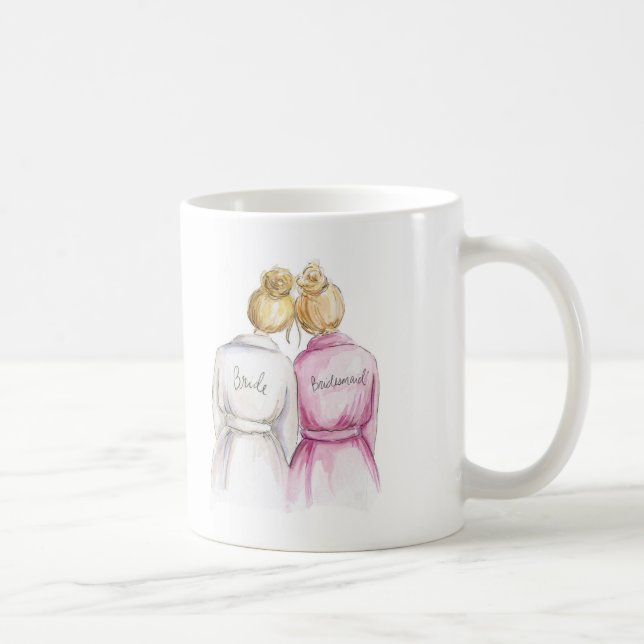 Keine Wort-blonde Braut-Blondinen-Brautjungfer Kaffeetasse (Rechts)