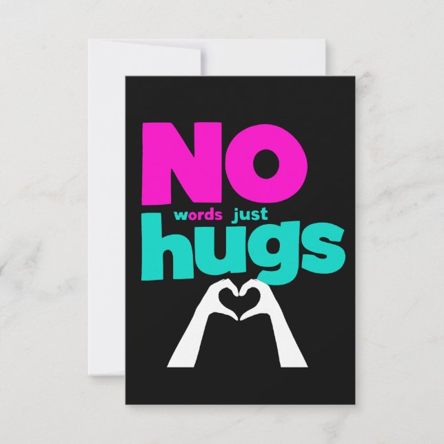 Keine Worte nur Hugs Karte (Vorderseite)