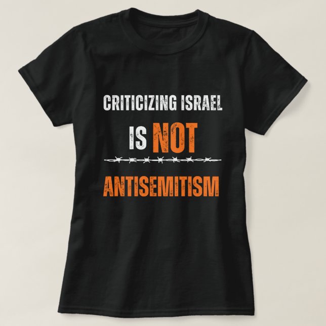 Keine zionistischen schwarzen Frauen T-Shirt (Design vorne)