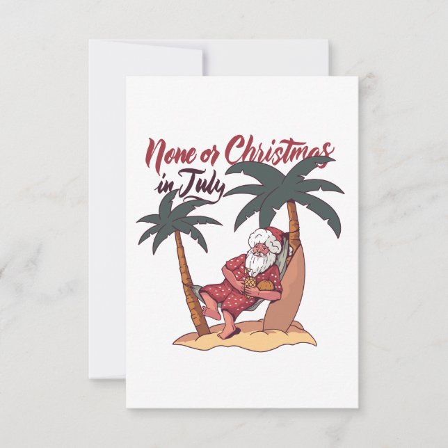 KEINER ODER CHRISTMAS IM JULI FUNNY  DANKESKARTE (Vorderseite)