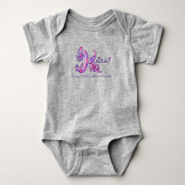 Keira girls nennen K-Monogramm-Herz Baby Strampler (Vorderseite)