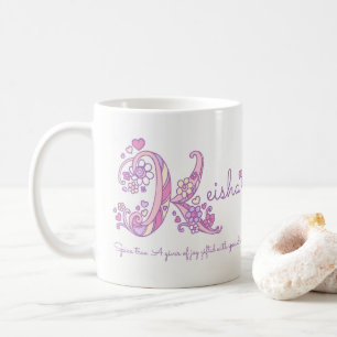 Keisha Name bedeutet dekorative K-Monogramm-Pastel Kaffeetasse