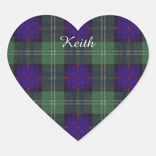 Keith Clan Kariert Scottish tartan Herz-Aufkleber (Vorderseite)