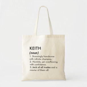 Keith Name, Bearbeitbarer Name, Benutzerdefinierte Tragetasche