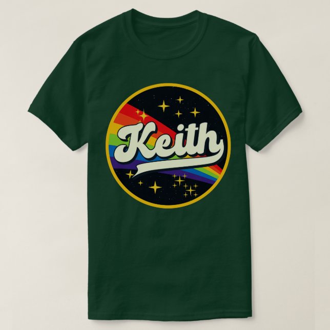 Keith Rainbow in Space Vintag Style T-Shirt (Design vorne)