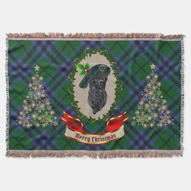 Keith Scottie Dog Christmas Throw Blanket Decke (Vorderseite)