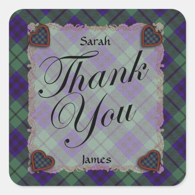Keith Scottish clan tartan - Kariert Quadratischer Aufkleber (Vorderseite)