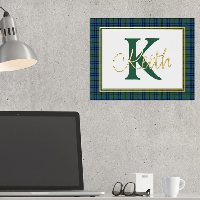 Keith Tartan Karierte Monogram Foil Prints Foliendrucke (In Situ (Schreibtisch))