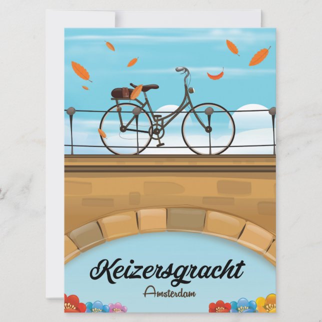 Keizersgracht Canal Amsterdam Reiseplakat Einladung (Vorderseite)