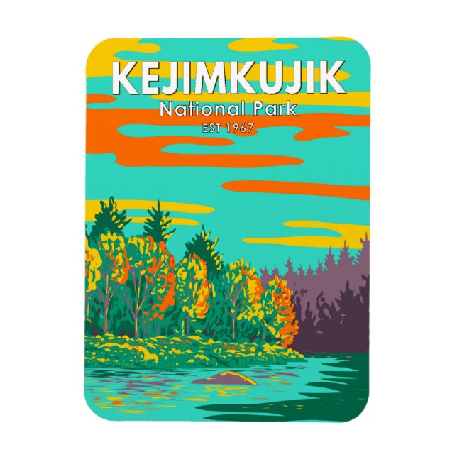 Kejimkujik Nationalpark immer noch Brook Canada Re Magnet (Vertikal)