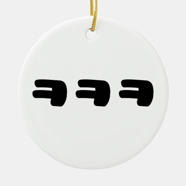 KEKEKE ㅋ ㅋ ㅋ Slang Keramik Ornament (Vorne)
