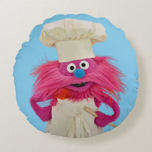 Keks Monster Food Truck Gonger Posing Rundes Kissen